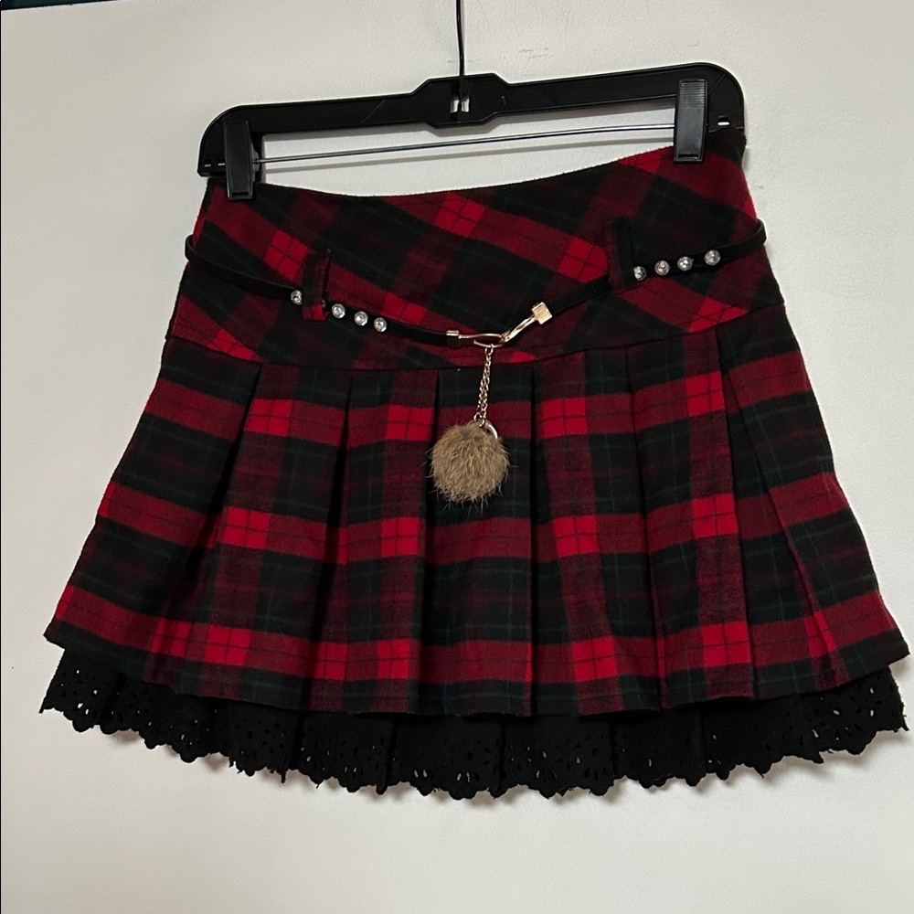 Plaid Red and Black Women's Skirt